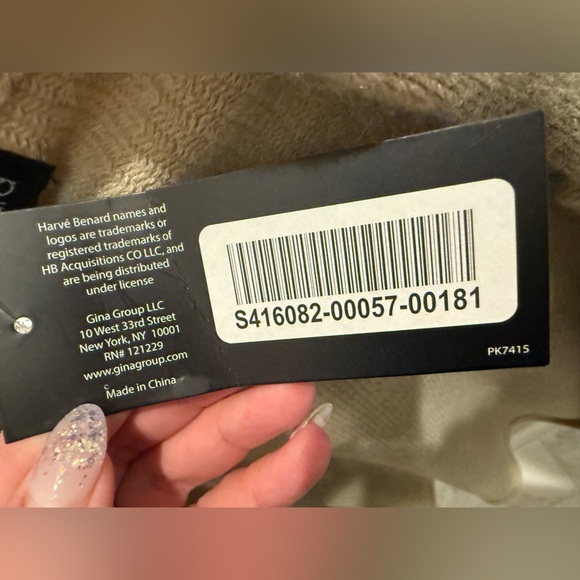 Harve Benard Grandma Coastal Cottage Soft Knit Open Cardigan Cape Tan OS - Picture 4 of 4